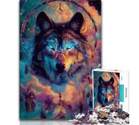 Puzzles pour Adultes 1000 pièces Loup attrapant Un Filet Puzzle 1000 pièces Design Dynamique et Unique Expérience de Puzzle relaxante et stimulante 26x38cm