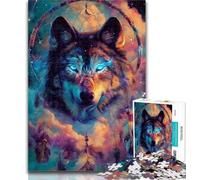 Puzzles pour Adultes 1000 pièces Loup attrapant Un Filet Puzzle 1000 pièces, Jeux Amusants Chaque pièce est Unique - Jeu Familial Stimulant et Amusant 26x38cm