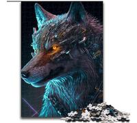 Puzzles pour Adultes 1000 pièces Loup Cyber Puzzle en Bois, Relax & Challenge, Décoration d'intérieur colorée, pour Vos Amis 1000 pièces(50x75cm)