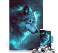 Puzzles pour Adultes 1000 pièces Loup dans la Galaxie Spatiale Jouet éducatif d'apprentissage Super Cadeau 52x38cm