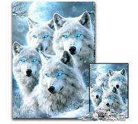Puzzles pour Adultes, 1000 pièces Loup des neiges, Jeu Stimulant, Jouets, Anniversaires et Cadeaux Uniques pour Les 14 Ans et Plus, 26x38cm