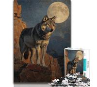 Puzzles pour Adultes 1000 pièces Loup du désert, Jeu éducatif Familial, décoration Murale, Cadeaux d'anniversaire et de Noël Uniques 38x26cm