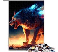 Puzzles pour Adultes 1000 pièces Loup Fantastique en Bois, pour Les Anniversaires, Noël, Halloween, Thanksgiving, Pâques 1000 pièces(50x75cm)