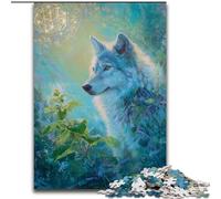 Puzzles pour Adultes 1000 pièces Loup Fantastique, Jouets éducatifs et Anti-Stress, Interaction Parent-Enfant (Taille 50x75cm)