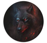 Puzzles pour Adultes 1000 pièces Loup Fantastique Puzzles Ronds 1000 pièces pour Adultes Parfait pour la décoration intérieure, Les Anniversaires, Les Vacances et Les Cadeaux 67,5 x 67,5 cm