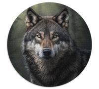 Puzzles pour Adultes 1000 pièces Loup Fantastique Puzzles Ronds pour 1000 pièces Idée Cadeau d'anniversaire, Jeu de réflexion Stimulant 67,5 x 67,5 cm