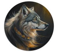 Puzzles pour Adultes 1000 pièces Loup Fantastique Puzzles Ronds pour 1000 pièces Idée Cadeau d'anniversaire, Jeu de réflexion Stimulant 67,5 x 67,5 cm