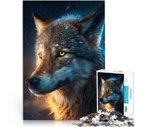 Puzzles pour Adultes 1000 pièces Loup génial Fabriqué en Carton Convient aux Personnes âgées de 14 Ans et Plus Réduction du Stress intéressante Cadeaux pour Les Amis et la Famille。Taille：26x38cm
