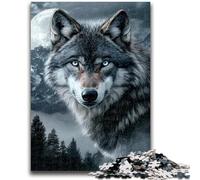 Puzzles pour Adultes 1000 pièces Loup Gris Aidez Le Cerveau à exercer des Jouets addictifs pour cultiver la Patience Collection d'artistes, Beaux-Arts 26x38cm