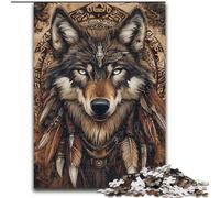 Puzzles pour Adultes 1000 pièces Loup Indien Difficile, Jouets éducatifs et éducatifs, Jeux familiaux, Anniversaires et Cadeaux Uniques (Taille 26x38cm)