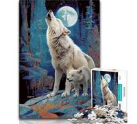 Puzzles pour Adultes 1000 pièces Loup, Jeux éducatifs, Jouets à Faire soi-même, idéal comme Cadeau pour Toute la Famille à partir de 14 Ans 38x26cm
