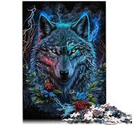 Puzzles pour Adultes 1000 pièces Loup Mandala Jungle Jeu Stimulant Cadeaux 26x38cm est idéal comme Cadeau pour Toute la Famille