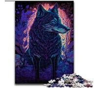 Puzzles pour Adultes, 1000 pièces, Loup Noir, idéal pour Les Amoureux, pour Noël, Le Nouvel an ou la Saint-Valentin (Taille : 26x38cm)