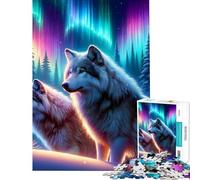 Puzzles pour Adultes 1000 pièces Loup Nordique Hiver Nature activités Amusantes à la Maison Jeu Pratique pour améliorer la mémoire à partir de 14 Ans (38x26cm)