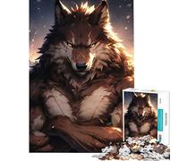 Puzzles pour Adultes 1000 pièces Loup Puissant Défi intellectuel Jouet addictif Jeu Manuel Une œuvre d'art Idée Cadeau (Dimensions 38x52cm)