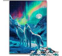 Puzzles pour Adultes, 1000 pièces Loup sous l'aurore, Puzzle pour Adolescents, Jeux éducatifs familiaux, décoration d'intérieur, Cadeau (Taille 26x38cm)