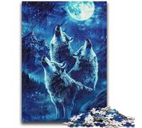 Puzzles pour Adultes 1000 pièces Loups hurlants sur la Montagne, Jeu Stimulant, idéal comme Cadeau pour Toute la Famille (75x50cm)