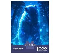 Puzzles pour Adultes 1000 Pièces Luminous Bear in Enchanted Forest Puzzle pour Adultes, Jouet Anti-Stress, Difficile, Excellent Cadeau pour Les Amateurs De Jeux 52x38cm/1000pcs