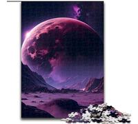 Puzzles pour Adultes 1000 pièces Lune Violette de l'espace Puzzles en Bois, développe la Coordination œil-Main, Parfait pour Les Cadeaux d'anniversaire 1000 pièces(50x75cm)