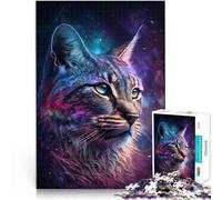 Puzzles pour Adultes 1000 pièces Lynx Animal Galaxy Concours de Vitesse à la Main 26x38cm Collection Artistes Beaux-Arts pour Les 14 Ans