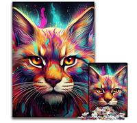 Puzzles pour Adultes, 1000 pièces, Lynx coloré, Puzzles stimulants, idée Cadeau d'anniversaire, Jeu de réflexion Stimulant, 26x38cm/10,23x14,96 Pouces