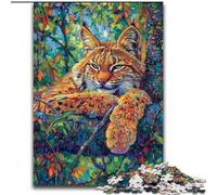 Puzzles pour Adultes, 1000 pièces Lynx dans Un Arbre, en Carton, Jeu Familial interactif, décoration d'intérieur à Faire soi-même, Casse-tête Stimulant, 1000 pièces(26x38cm)