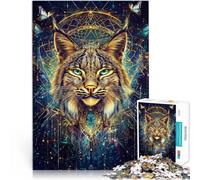 Puzzles pour Adultes 1000 pièces Lynx Magique Fantastique Fabriqué en Carton pour Les 14 Ans et Plus Jeu intellectuel Jeu éducatif pour Anniversaire et Noël。Taille:26x38cm/10.24x14.96pouce