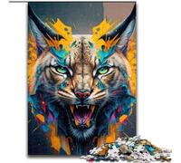 Puzzles pour Adultes 1000 pièces Lynx Panorama Set Middle Puzzles pour Adultes 1000 pièces Activité Adulte et familiale, Cadeau de décoration d'intérieur DIY Taille 50X75CM