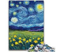 Puzzles pour Adultes 1000 pièces, lys Jaunes dans Le Ciel Nocturne, 1000 pièces pour Adolescents, Anti-Stress, Vacances à la Maison, Passe-Temps, Amour Entre Couples (26x38cm)