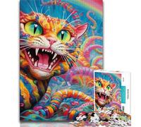 Puzzles pour Adultes 1000 pièces Magic Art Cat, Puzzle 1000 pièces, Jeux d'activités familiales stimulants, Jouet à Faire soi-même pour décoration Murale de la Maison, Cadeaux (Taille 38x26cm)
