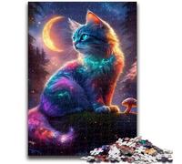 Puzzles pour Adultes 1000 pièces Magic Cat Family Game Stress Relief Difficult Challenge Artists Collection, Beaux-Arts 38x26cm