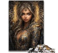Puzzles pour Adultes 1000 pièces Magnifique Ange Noir féminin Difficile à compléter, mais Amusant et Humoristique Affiche et fiche de Questions-réponses Assorties 26x38cm