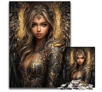 Puzzles pour Adultes 1000 pièces Magnifique Ange Noir féminin, Puzzles en Carton au Design Complexe pour Adolescents, décoration DIY et Divertissement Stimulant pour Le Cerveau 26x38cm