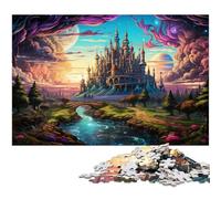 Puzzles pour Adultes 1000 pièces Magnifique château coloré Jeu Stimulant Jouets Puzzle de Noël Cadeaux 1000 PCS (38x26cm)