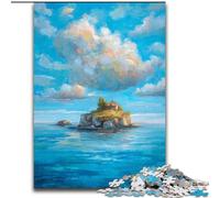Puzzles pour Adultes 1000 pièces, Magnifique Ciel Rose, Peinture à l'huile, pour 14 Ans et Plus Un Jeu Stimulant à Offrir à Toute la Famille et aux Amis (Taille 50x75cm)