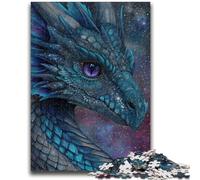 Puzzles pour Adultes 1000 pièces Magnifique Dragon avec Galaxie Scintillante Jeu Stimulant et Jeu Familial Décoration Murale Cadeaux d'anniversaire et de Noël Uniques 26x38cm