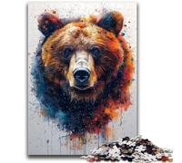 Puzzles pour Adultes 1000 pièces Magnifique Ours Brun Anti-Stress Staycation Kill Time Décoration Parfaite pour Les 14 Ans et Plus 50x75cm