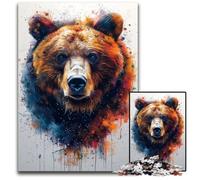 Puzzles pour Adultes 1000 pièces Magnifique Ours Brun Puzzles pour Adultes Défi cérébral, Cadeau Parfait pour Les Adolescents et décoration intérieure 50x75cm/19,68x29,52 Pouces