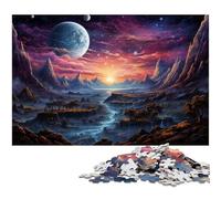 Puzzles pour Adultes 1000 pièces Magnifique Paysage sous la planète Puzzle pour Adultes Puzzle en Bois Décoration de la Maison 1000 pièces (75 x 50 cm)