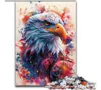 Puzzles pour Adultes 1000 pièces Magnifique Puzzle Aigle en Bois, Casse-tête Stimulant pour Adolescents, Jeu interactif Familial Amusant 1000 pièces(50x75cm)