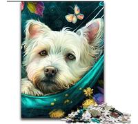Puzzles pour Adultes 1000 pièces Magnifique West Highland Terrier Puzzle 1000 pièces pour Adolescents Jeux éducatifs Cadeaux (Taille 26x38cm)