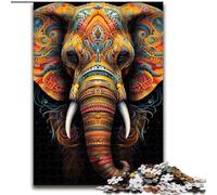 Puzzles pour Adultes 1000 pièces Magnifiques éléphants colorés Puzzle Décoration intérieure Jeu de réflexion pour Adolescents et Interaction familiale (Taille : 50x75cm)