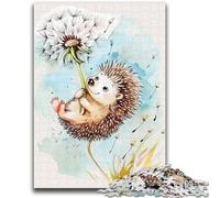 Puzzles pour Adultes 1000 pièces Magnifiques hérissons aquarelles Anti-Stress Défi Difficile Décoration d'intérieur Unique et Cadeaux 50x75cm