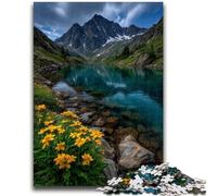 Puzzles pour Adultes 1000 pièces Magnifiques Montagnes et Lacs Jouets Jeux éducatifs Soulagement du Stress Décoration d'intérieur Unique et Cadeaux 50x75cm