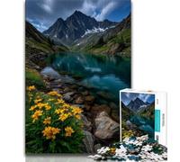 Puzzles pour Adultes 1000 pièces Magnifiques Montagnes et Lacs Puzzles pour Adultes,Jeux d'activités familiales stimulants Jouet de Bricolage pour décoration Murale de la Maison Cadeaux (75x50cm)