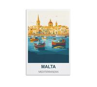 Puzzles pour Adultes 1000 pièces, Malte Méditerranée. Puzzles en Papier adaptés aux Adultes, aux Enfants et aux familles. Jeux de Puzzle Anti-Stress. 52 x 38 cm.