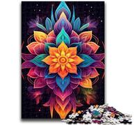 Puzzles pour Adultes 1000 pièces Mandalas Fleuris, Puzzle 1000 pièces, Staycation Kill Time avec Affiche et fiche de Questions Assorties (75x50cm)
