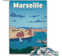Puzzles pour Adultes 1000 pièces Marseille Brain Intelligence Challenge Jouets addictifs Cadeau Amusant pour Les 14 Ans et Plus (38x26cm) 1000 pièces