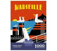 Puzzles pour Adultes 1000 Pièces Marseille Travel Puzzles pour Adolescents Vacances À La Maison Tuer Le Temps Stimuler Le Cerveau Cadeaux d'anniversaire Et De Noël Uniques 38x26cm/1000pcs