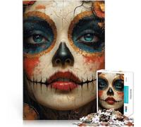 Puzzles pour Adultes 1000 pièces Masque des Morts Fait de Bois，Convient aux Personnes âgées de 14 Ans et Plus pour Jeu éducatif défi Jouet Cadeaux d'anniversaire。Taille：50x75cm/19.6x29.5pouce